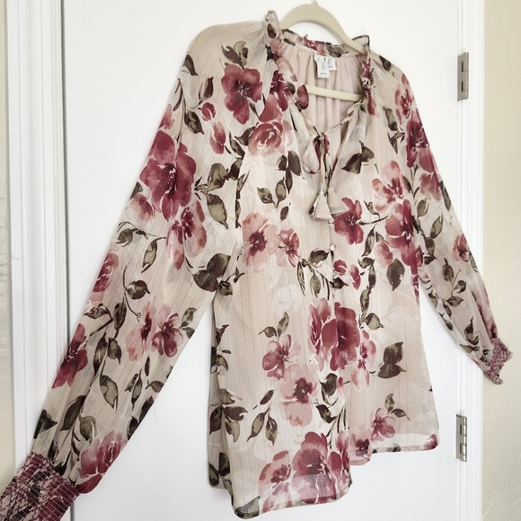Joie Cecarina Floral Romantic Peasant Blouse Size Large - Picture 2 of 11